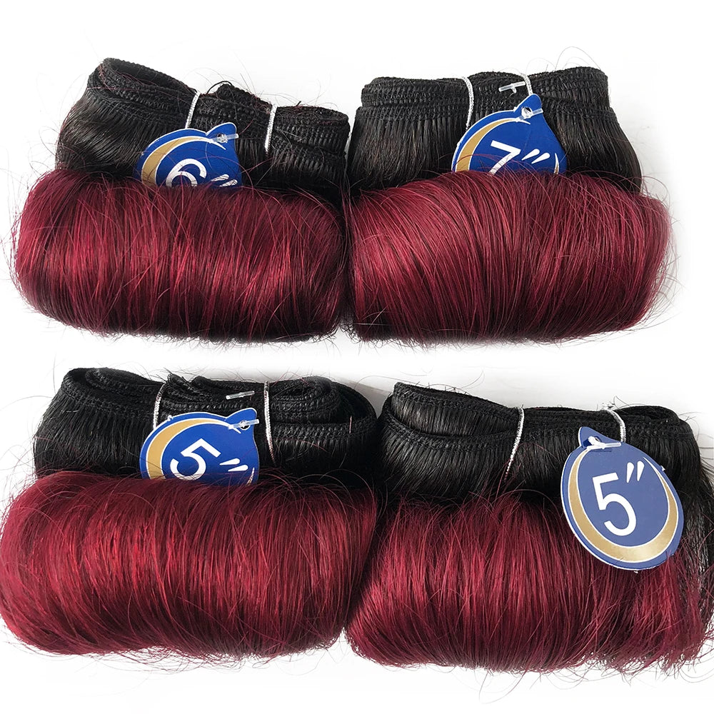 4Pcs/Lot Blonde Curly Bundles 100% Human Hair Ombre Color 1B 27 30 99J Brazilian Remy Hair Weave Bundles Human Hair Extension