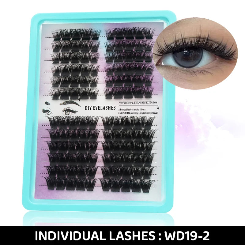 DINGSEN Eyelashes Cluster Soft Individual Lashes Eyelashes Extensions Volume DIY Eyelashes Kit Thick Cluster Eyelash Makeup