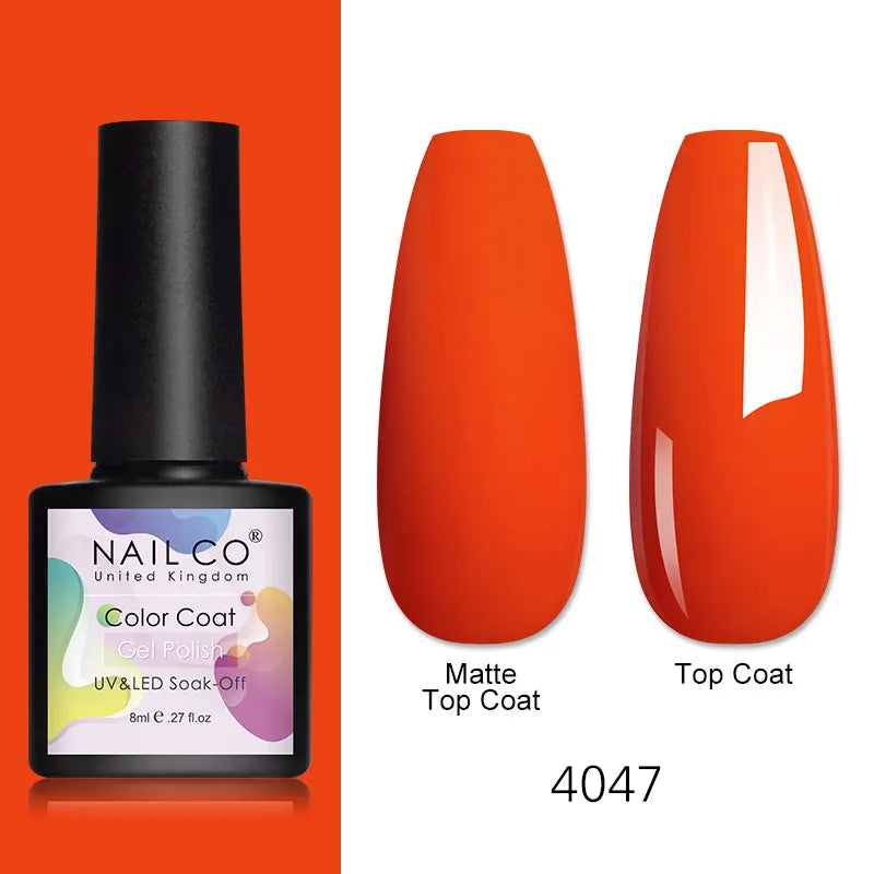 NAILCO 8ml Pink Red Colors Gel Nail Polish Nail Art Varnishes Gel Lacquer Coat LED Nails Manicure Design UV Gel Varnish Soak Off