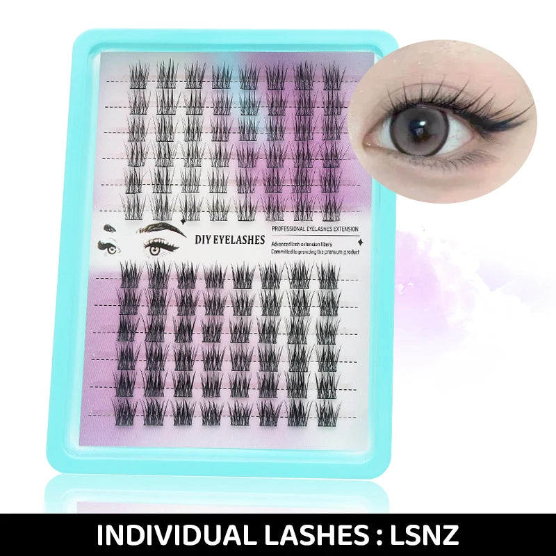 DINGSEN Eyelashes Cluster Soft Individual Lashes Eyelashes Extensions Volume DIY Eyelashes Kit Thick Cluster Eyelash Makeup