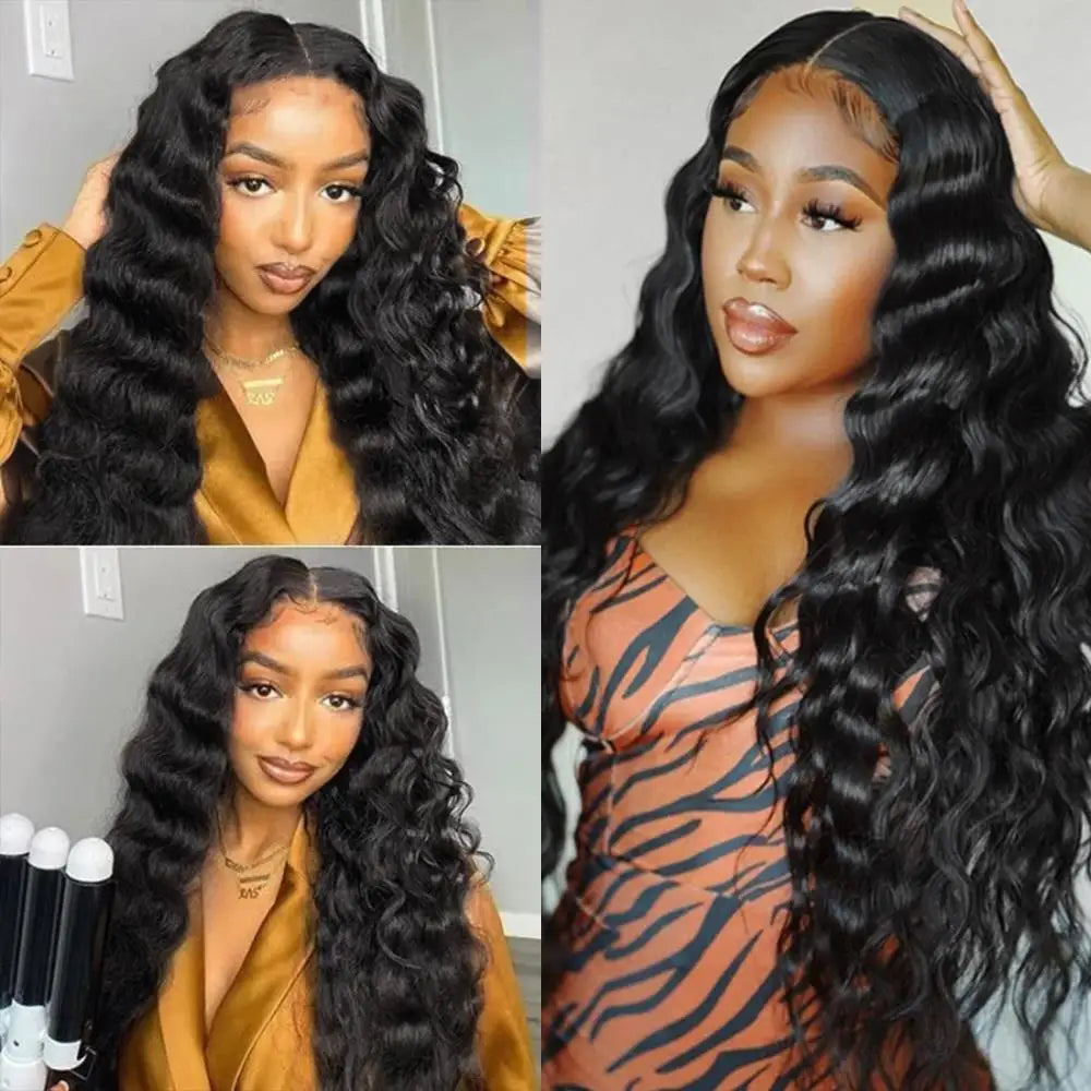 Brazilian Curly Human Hair Weave Bundles Loose Deep Wave 3 4  Remy Hair Bundles 30 32 34 36 Inch Hair Extensions Double Drawn
