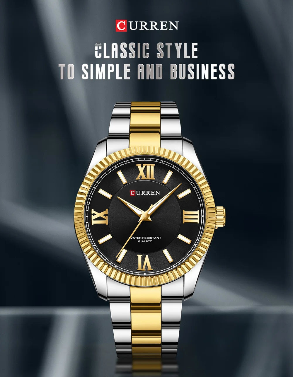 CURREN 8453 Men's Quartz Watch Fashionable Elegant Waterproof Luminous Stainless Steel Strap Business Men's Watch reloj hombre