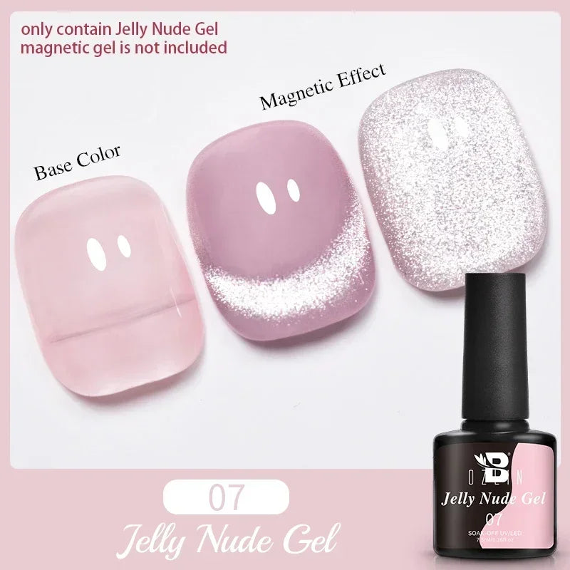 7.5ml Red Glitter Gel Nail Polish Crystal Semi Permanent Soak Off UV Gel Varnish Nail Art Manicure Base Matte Top Coat Vernis