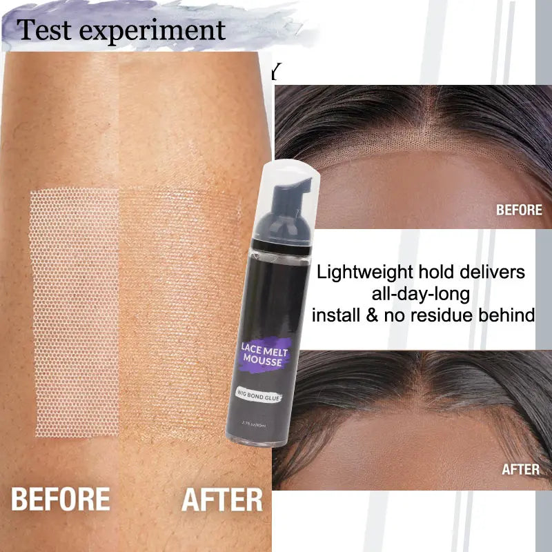 Lace Bond Glue Lace Melt Mousse 40ml-100ml Extreme Firm Hold Lace Melted Foam Glueless Wigs Install Lace Melting Foam Mousse
