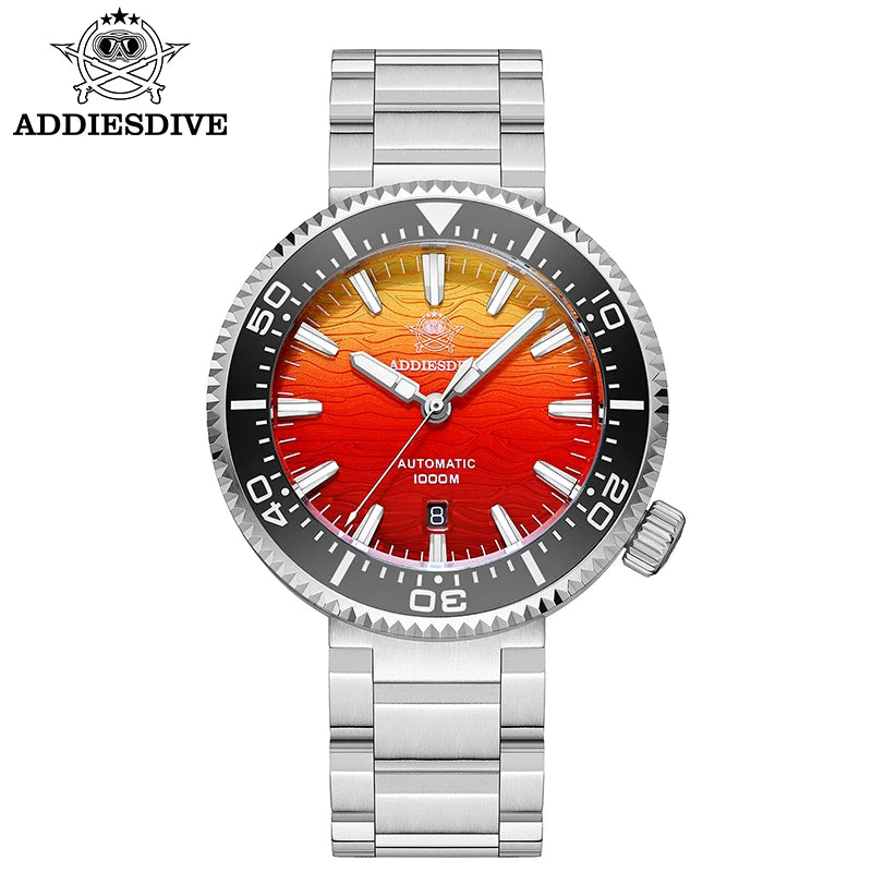 ADDIESDIVE AD2526 Automatic Mechanical Dive Watch Japan 8215 1000M Water Resistant Sapphire Double Dome Ceramic Bezel BGW9