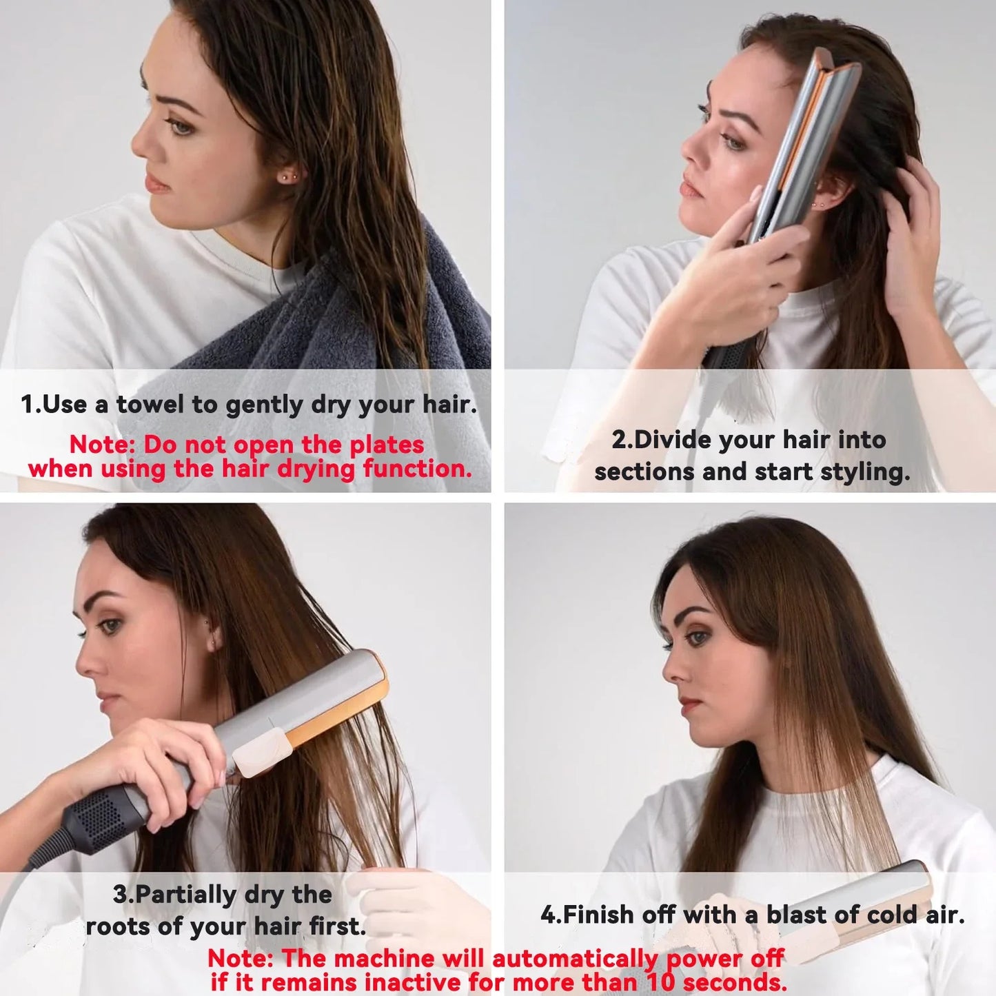 2-in-1 Hair Straightener & Dryer Combo with Smart Temperature Control and Digital LCD Display - Quick Styling for Home & Salon