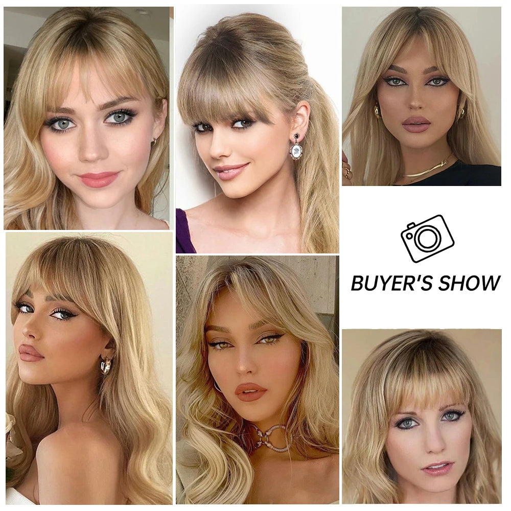 Brown Blonde Ombre 14 Inch Silk Base Human Hair Topper Remy Hair Clip In Top Piece for Women with Bangs Extensions for Thinning