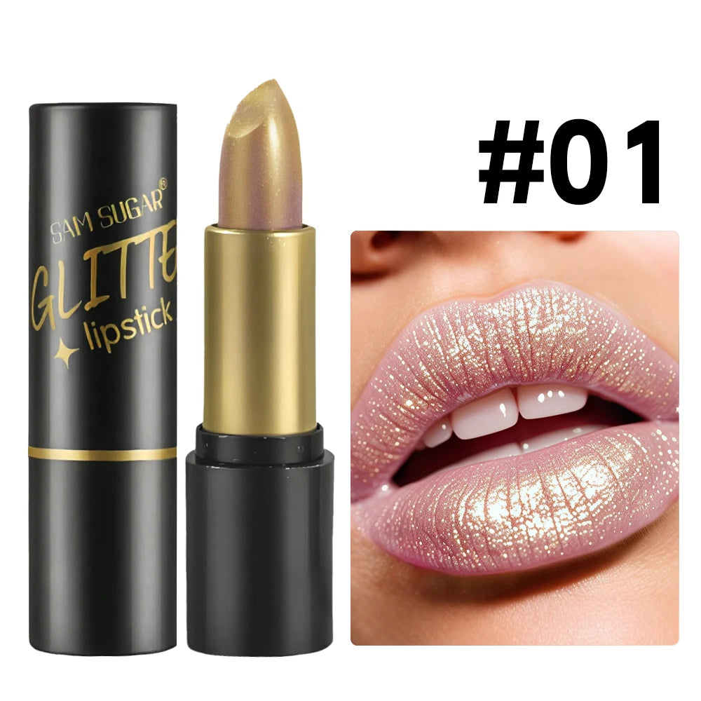 Shimmer Lipstick Moisturizing Long Lasting Waterproof Non Transfer Pearlescent Glossy Lip Gloss
