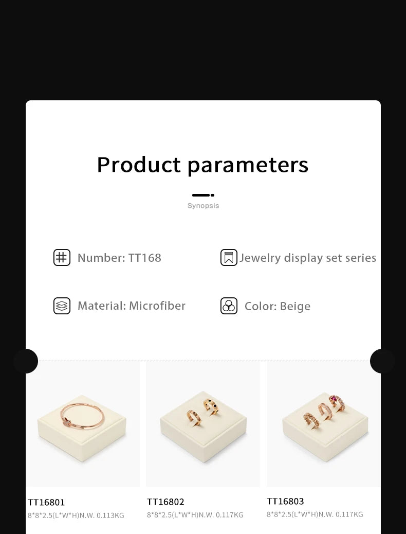 Oirlv Fashion Microfiber Jewelry Display Organizer Props Ring Pendant Necklace Holder Jewelry Rack Display Stand Sets Showcase