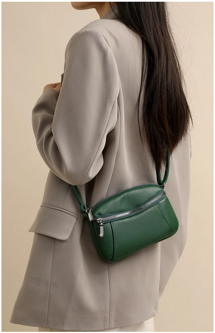 100% Cowhide New Luxury Small Handbags Brand Designer Genuine Women Crossbody Shoulder Bags Fashion Leisure Ladies Traveling Bag