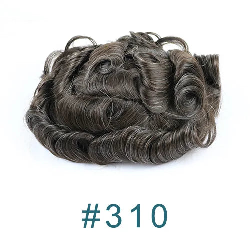 Realistic Men's Toupee Durable NPU Bond Gray Male Human Hair Prosthesis Capillary System Natural Hairline Comfortable Fine Mono