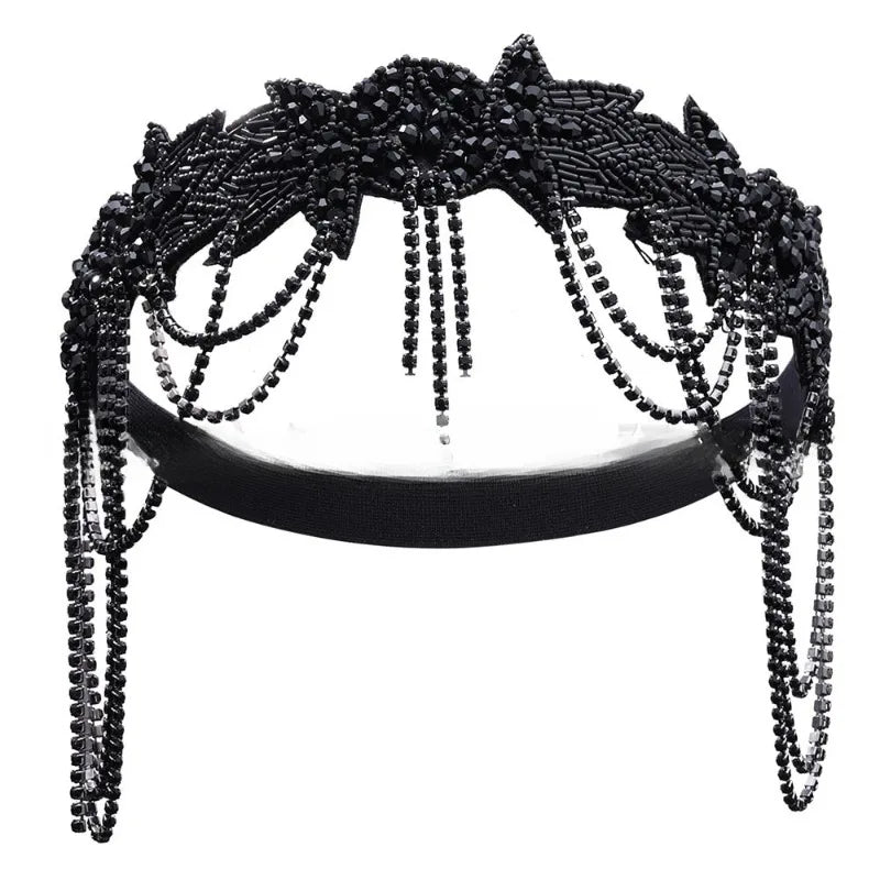 1920s Headband - Great Gatsby Rhinestone Fringe Hair Accessory