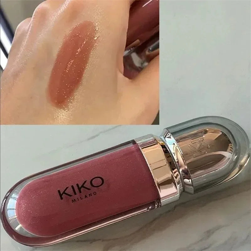Hot Sales 3D Liquid Lip Glaze Transparent Lip Mirror Lipstick Nourishing Glossy Full Lips Not Fading Milk Tea Bean Paste Makeup