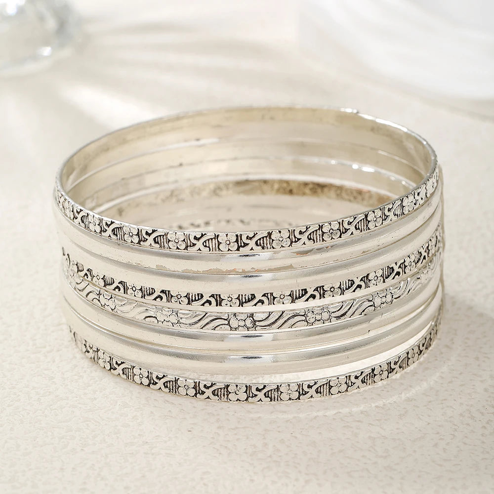 NADEEM Fashion Vintage Metal Layer Flower Bangles for Women Luxury Charm Bracelets Party Jewelry Wholesale Gifts