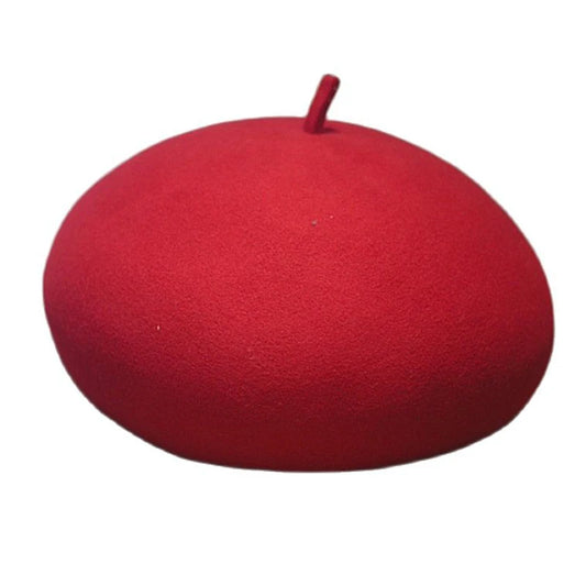 100% Wool Felt Winter Beret Solid Warmer Women Beanies Cap Classical French Style Beret Femme Beanies Cap Ladies Fascinator Hat