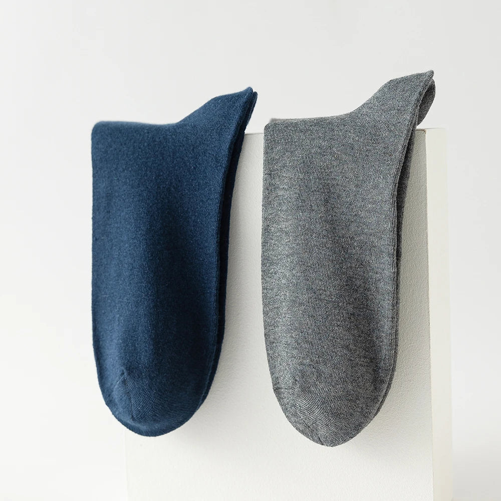 10 Pairs New Men's Cotton Socks Black Business Men Socks Soft Breathable Autumn Spring for Male White US6-10