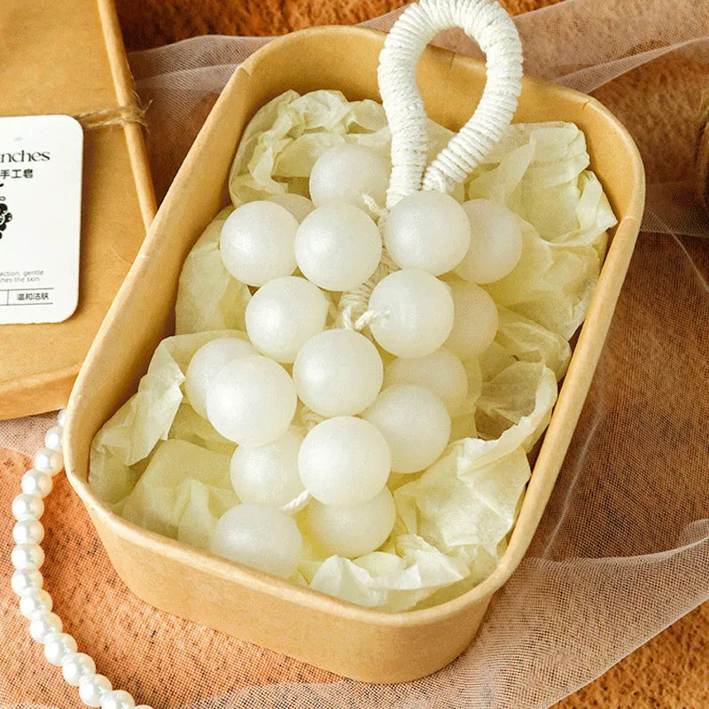 Creative Grape Soap Gift Boxnatural Plant Extraction Pearl Grape Bunches Handmade Soap Bar Bathing Washing Nourishing Skin Soap