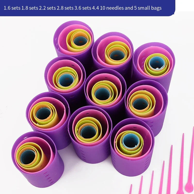 Hair Rollers Heatless Hair Curlers No Heat Hair Bangs Volume Self-adhesive Hook Loop DIY Styling Tools Set cabello бигуди