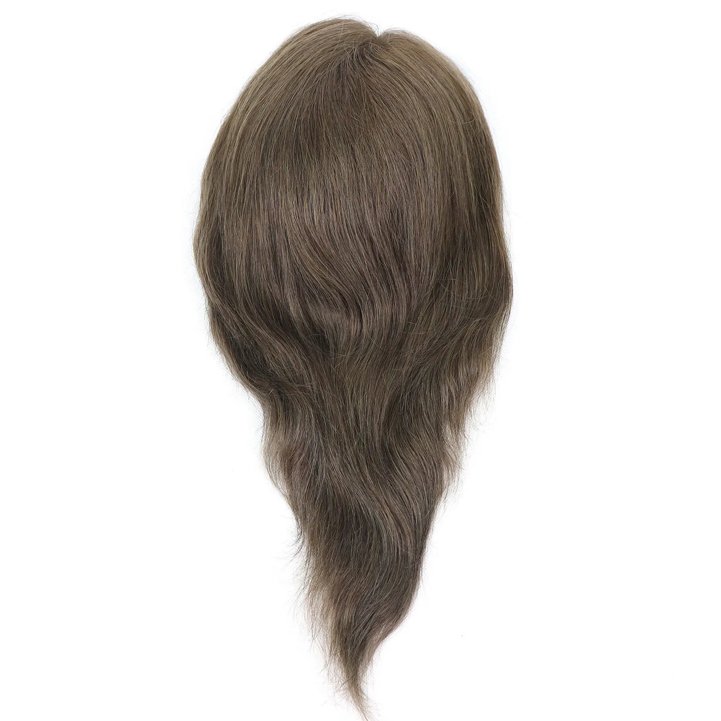 BIO /Full Skin PU Human Hair Men Toupee Blonde Colored 13" Long Straight Human Hair Wigs For Men Replacement Systems Hair Piece