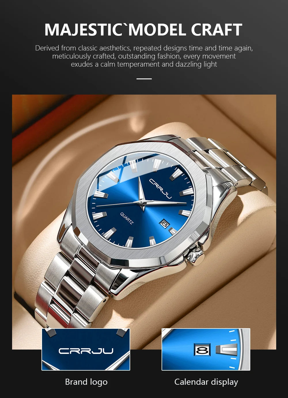 Watches for Men Classic with Date Business Dress Luxury Waterproof Luminous Mens Wrist Watch Analog Stainless Steel Men Watch