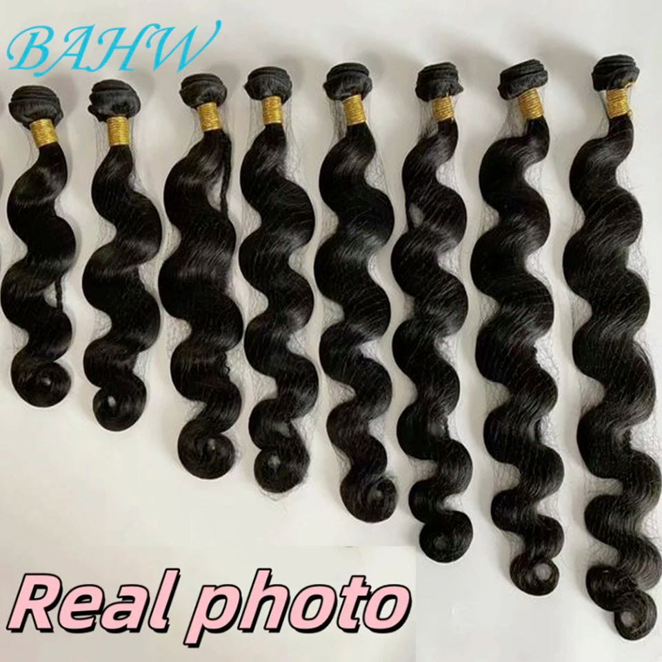 Body Wave Bundles Human Hair Indian Hair Weave Bundles 1/3/4 Pcs Bundles Natural Black 10-30 Inch Remy Hair Extensions Tissage
