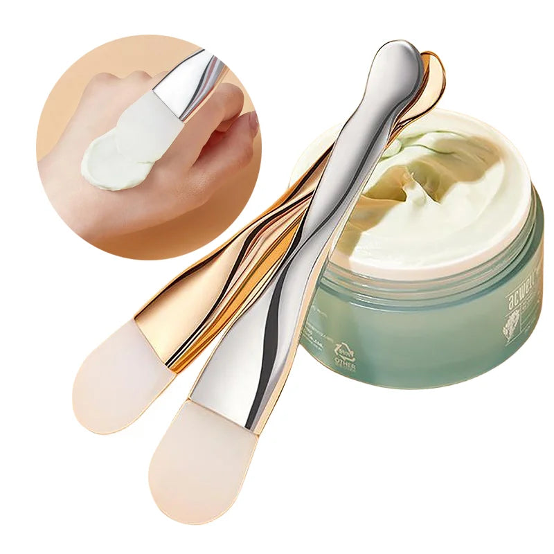 Whoesale Double Head Silicone Face Mask Facial Daub Type Mud Film Scraper Special Cleaning Brush Brush Beauty Tool