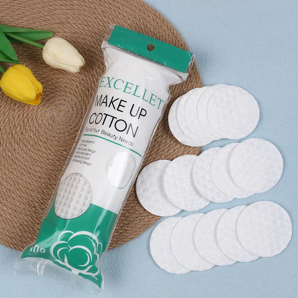 100/200/300/500Pcs/Pack Cotton Rounds Cosmetic Cotton Pads Round Ultra Soft  for Makeup Removal Skin Care Facial Cleaning