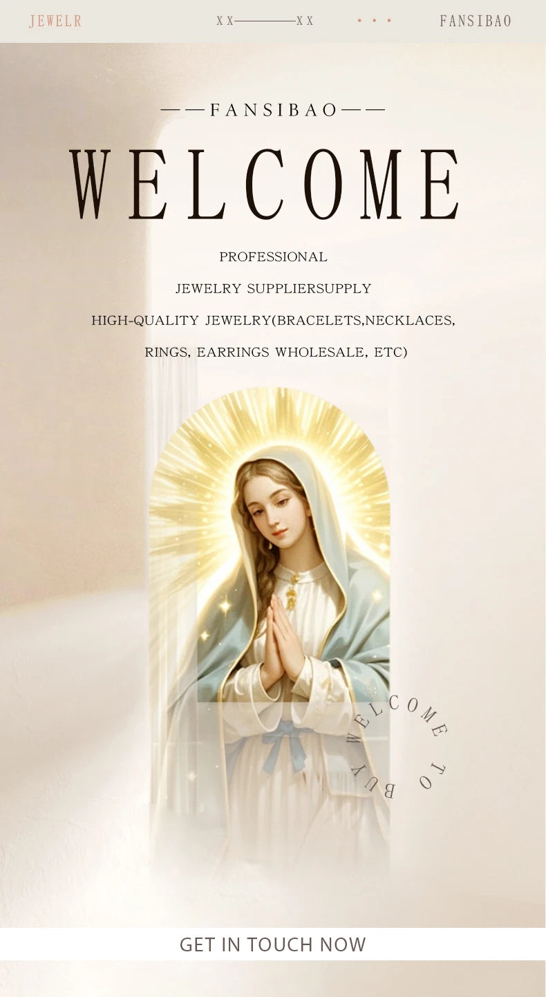 FanSibao women jewelry zircon inlaid enamel Virgin Mary religious pendant necklace suitable for gift giving