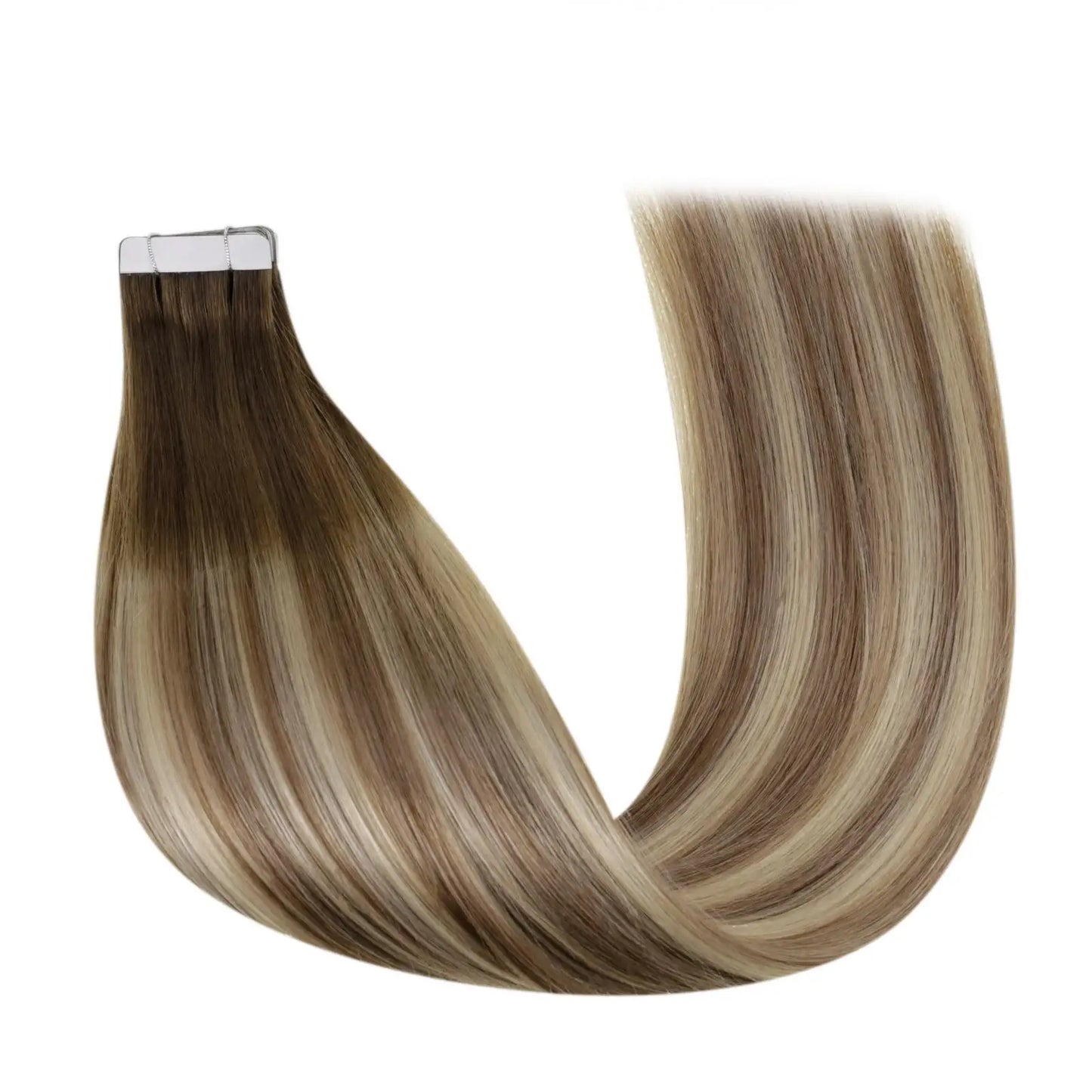 Laavoo Remy Tape in Hair Extensions 100% Real Human Hair Straight Natural 12-24inch 20pcs&40pcs Double Sided PU Skin Weft Hair