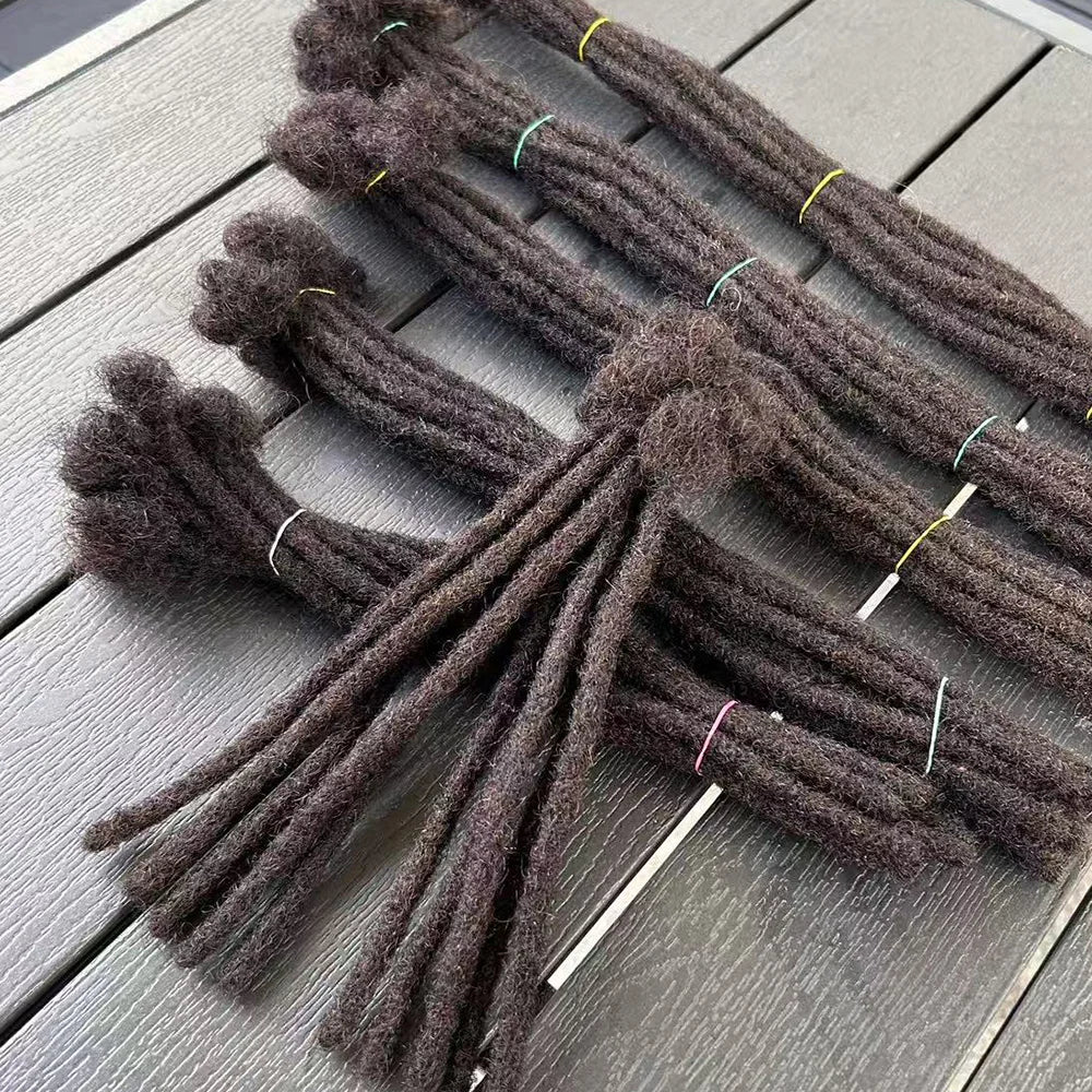 6-20 Inches Human Hair Dreadlocks Extensions Brazilian Real Human Hair Full Handmade Dreadlocks Braids Crochet for Men and Women