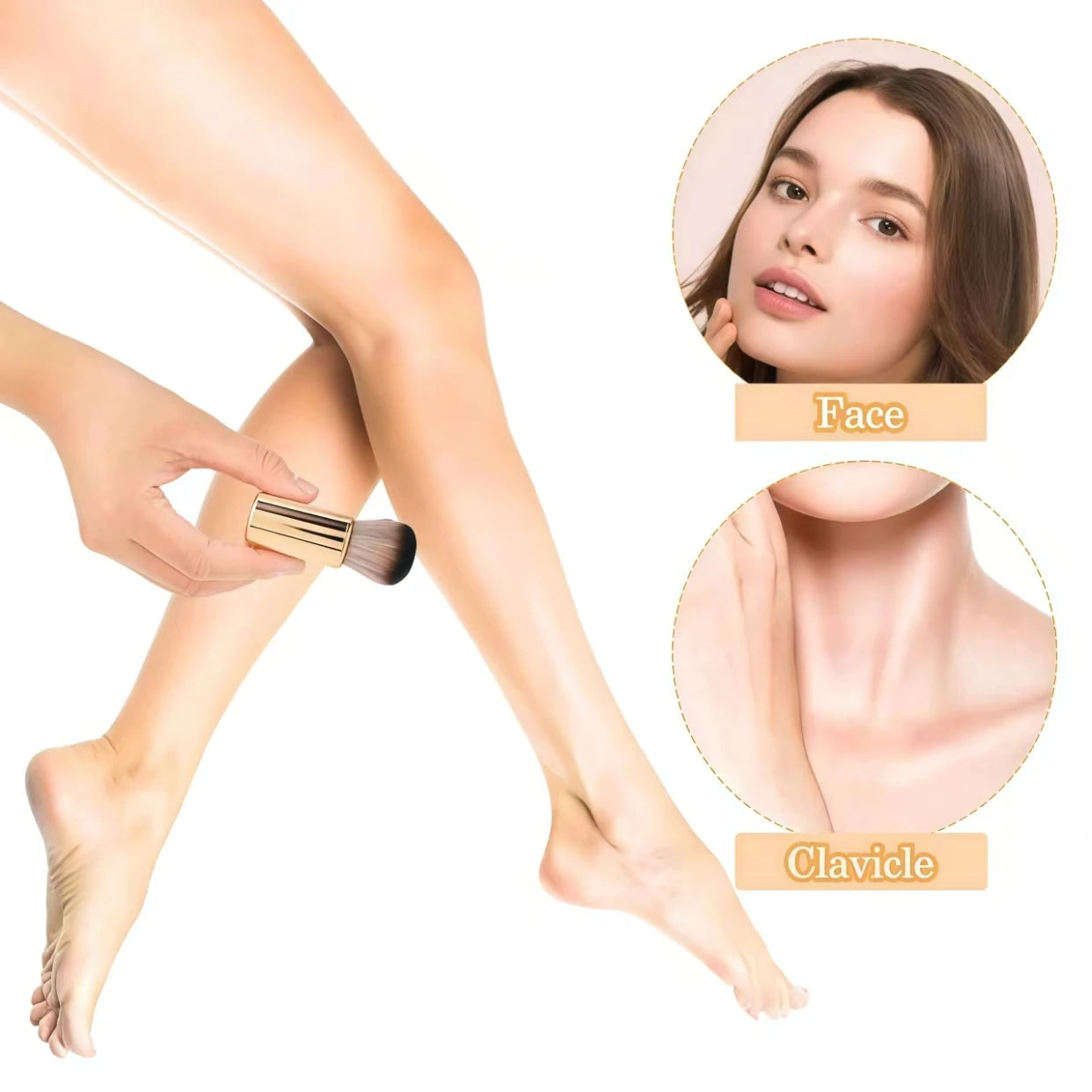 1 Foundation Brush Rose Gold Tanning Mixed Brush Foundation, Blush, Eye Shadow, Bronze, Facial and Neck Foundation Brush High and Low Foundation Brush