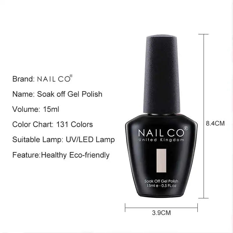 NAILCO 15ml Gel Polish Hema TPO Free Nail Art Semi Permanent UV Varnish Gel Manicure Top Coat Hybrid Gel Glue Nails Supply Ongle