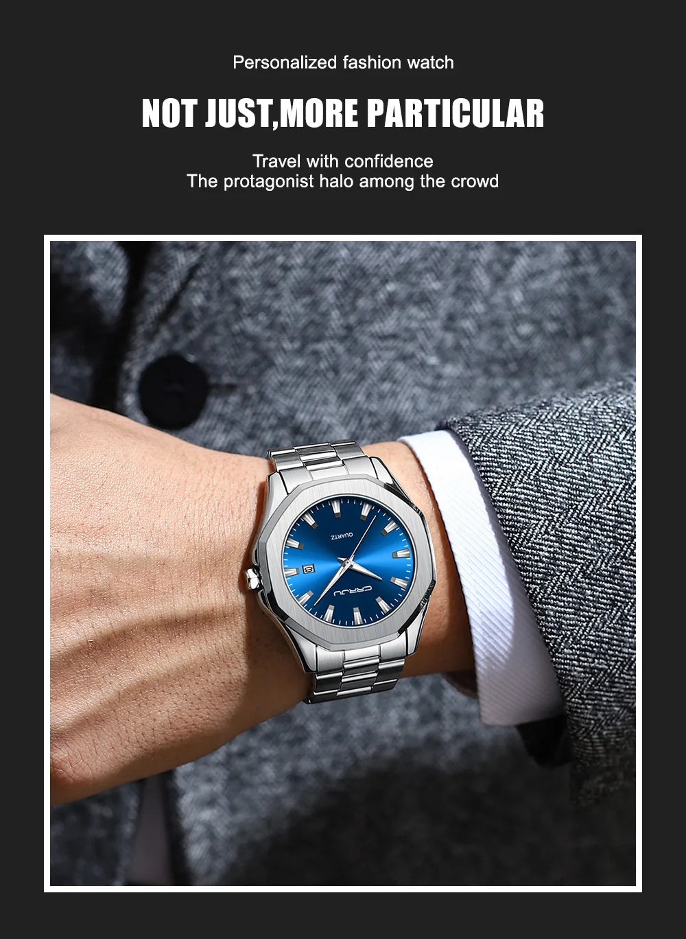 Watches for Men Classic with Date Business Dress Luxury Waterproof Luminous Mens Wrist Watch Analog Stainless Steel Men Watch