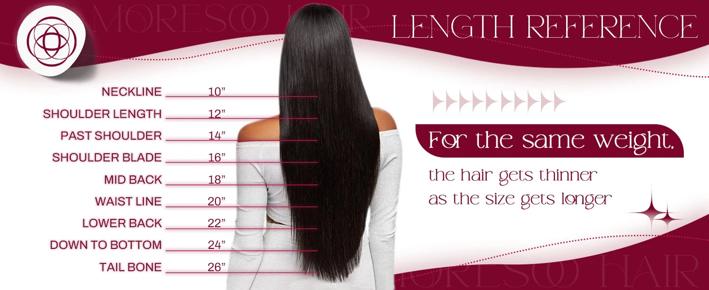 Moresoo Seamless Invisible PU Clip in Hair Extensions 100% Real Human Hair Remy Hair  PU Clip in Extensions 7PCS 105G Full Head