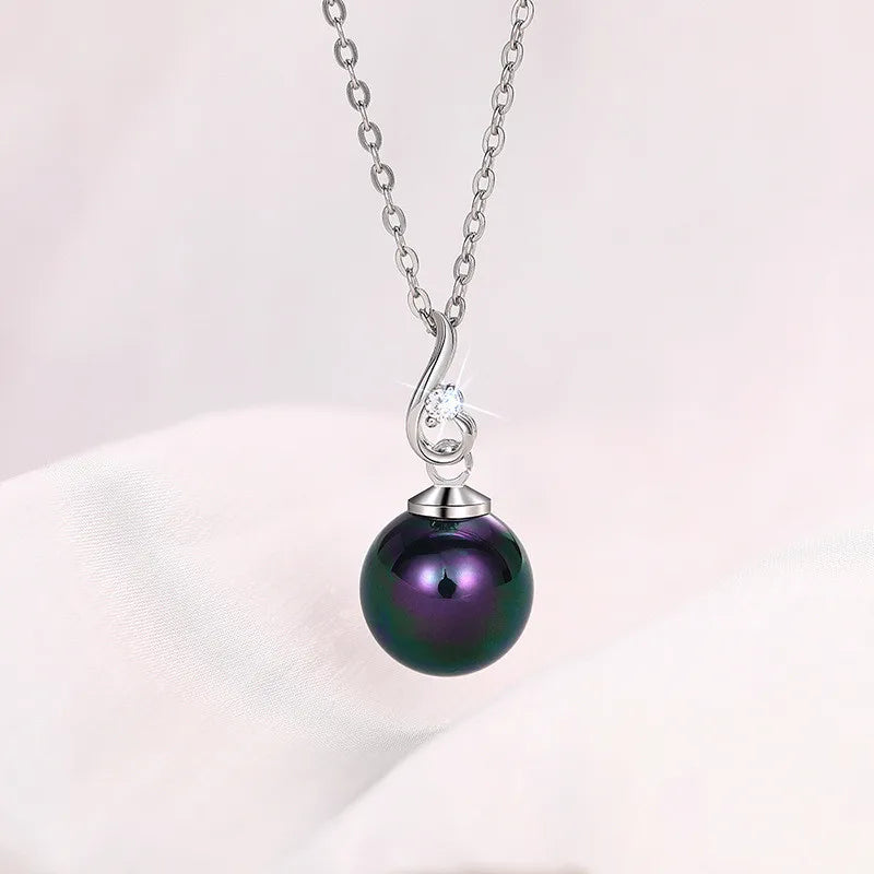 925 Sterling Silver Pearl Pendant Necklace Women for Wedding Luxury Elegant Lady Accessories Gift Fashion Jewelry