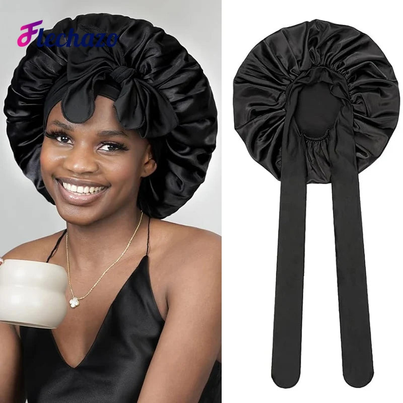 100 Mulberry Silk Hair Bonnet Personalize Logo Satin Sleeping Cap 10-50Pcs Wholesale Overnight Hair Protect Bonnets Anti-Frizzy