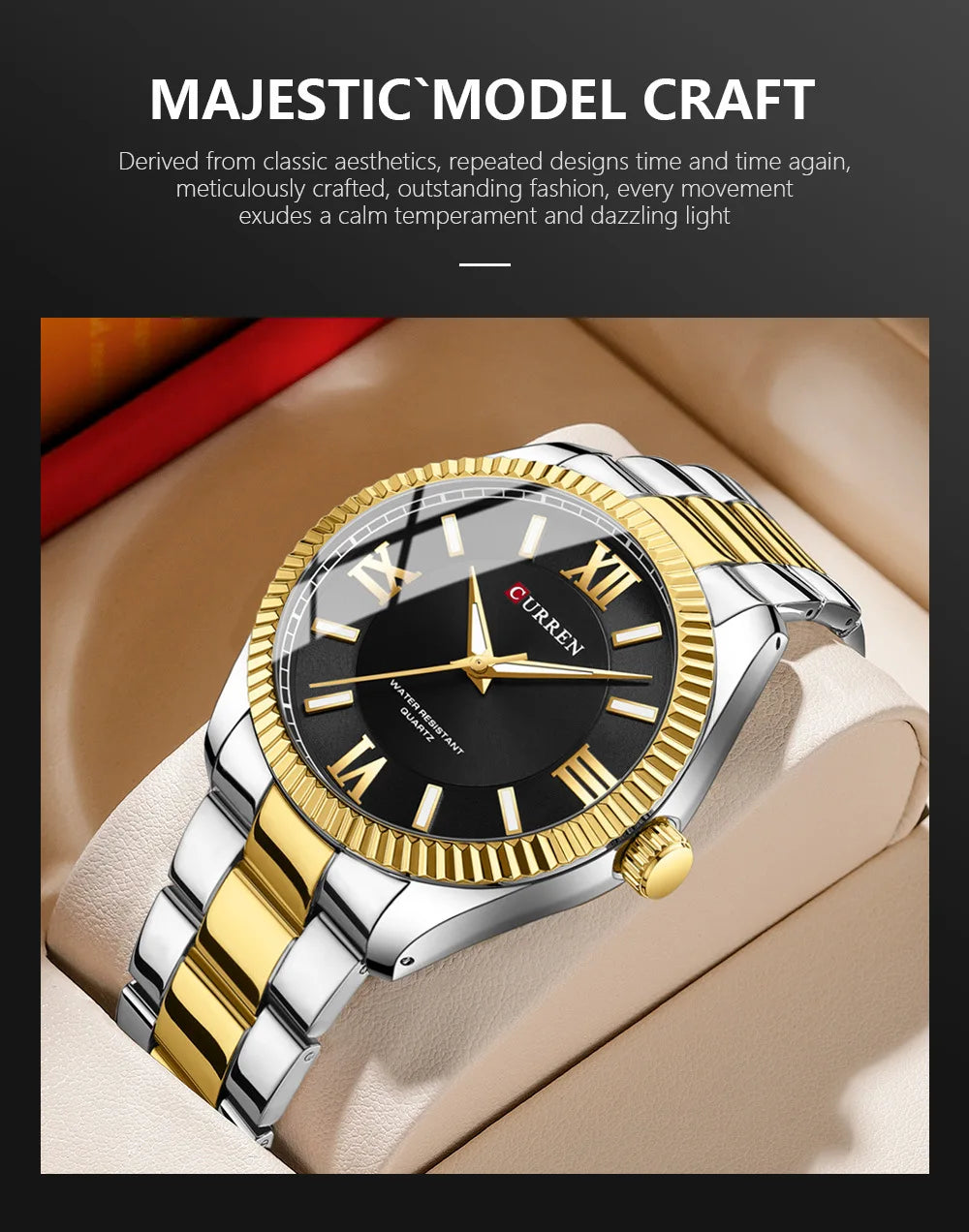 CURREN 8453 Men's Quartz Watch Fashionable Elegant Waterproof Luminous Stainless Steel Strap Business Men's Watch reloj hombre