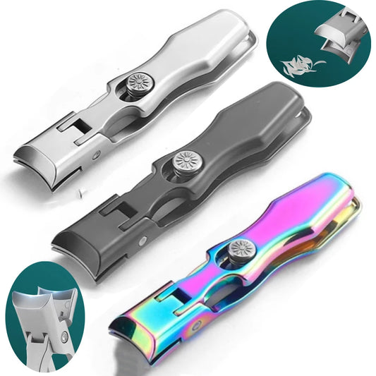 Nail Clippers Stainless Steel Wide Jaw Opening Manicure Fingernail Cutter Thick Hard Ingrown Anti Splash Toenail Scissors tools