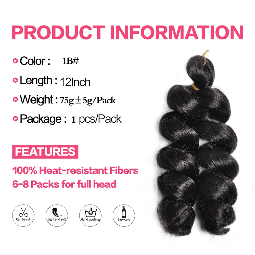 12 Inch French Loose Curly Braiding Hair - Pre-Stretched Crochet Extensions
