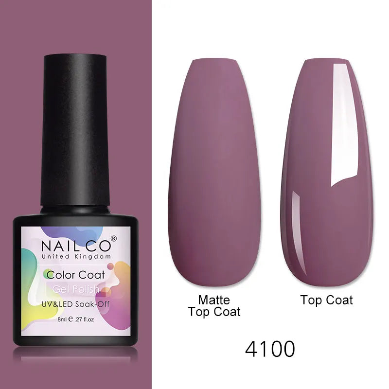 NAILCO 8ml Pink Red Colors Gel Nail Polish Nail Art Varnishes Gel Lacquer Coat LED Nails Manicure Design UV Gel Varnish Soak Off
