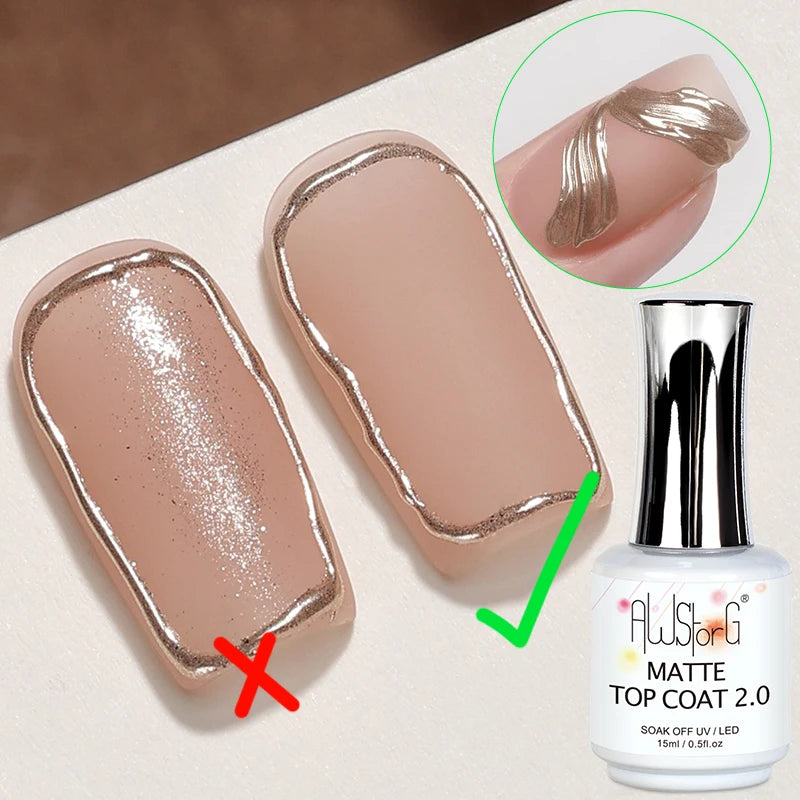 NEW Stain Resistant Gel Top Coat Gel Nail Polish UV Diamond Topcoat No Wipe Sealer Gel Finish Manicure Nail Art Salon Quality