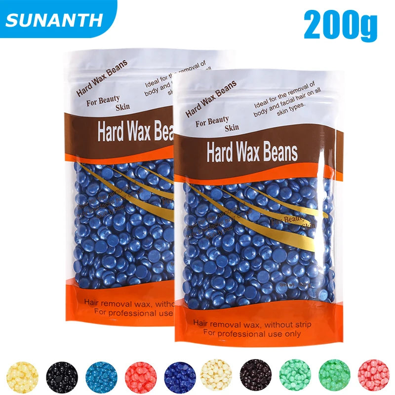 500g/200g/50g Hard Wax Beans For Body Hair Removal Versatile Painless Wax Warmer Waxing Beans for Wax Heater Machine Unisex