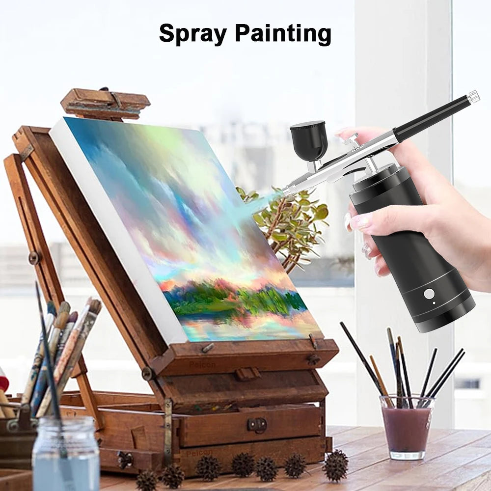 Nails Art Painting Airbrush With Compressor For Cake Decoration Makeup Manicure Nail Airbrush Portable Varnish Paint Sprayer Gun