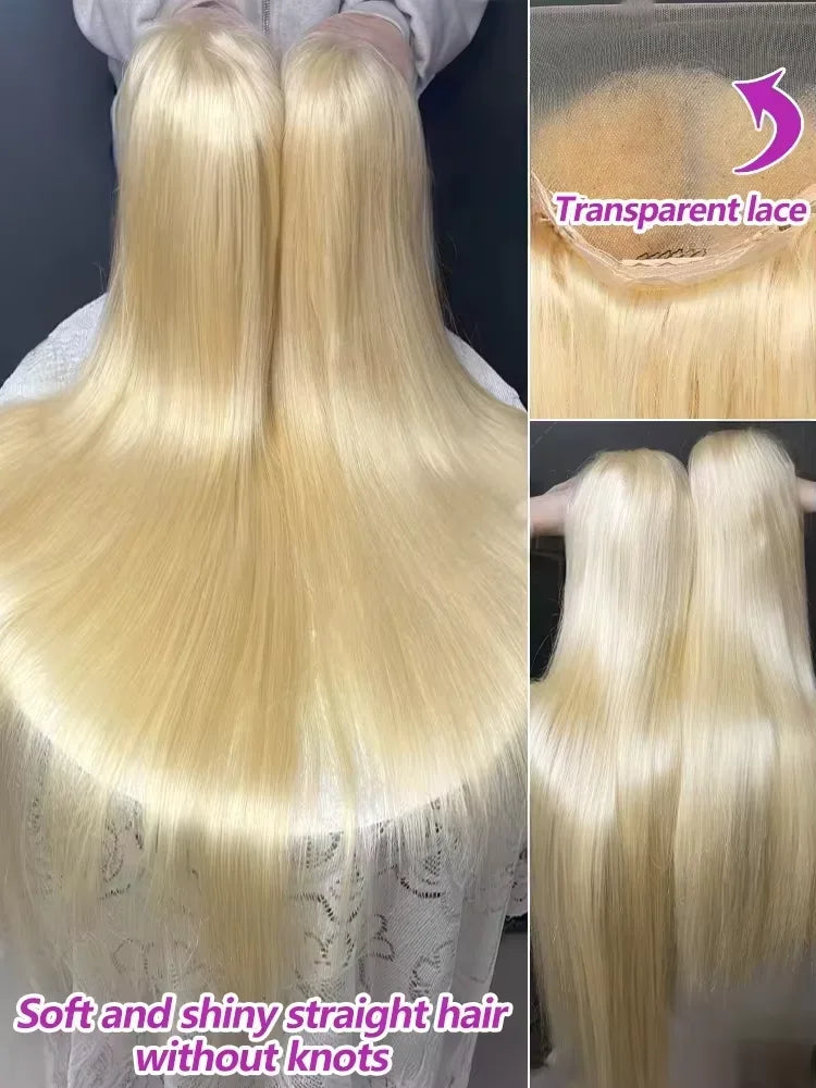 40-50 Inch 613 Blonde Wig - 13x6 HD Lace Front Bone Straight Human Hair