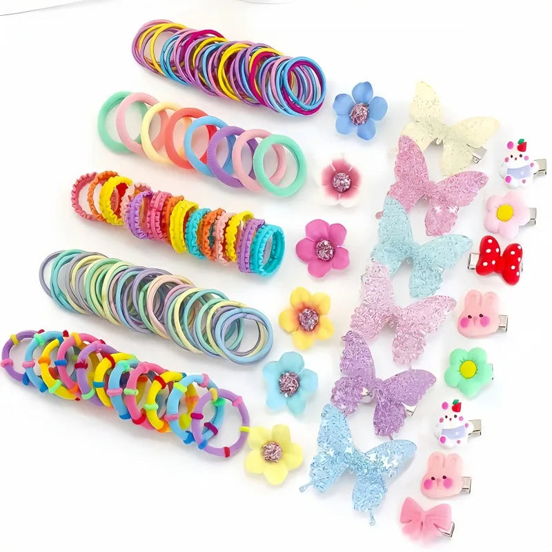 510-Piece Hair Accessories Set - Colorful Bows, Flowers & Stars