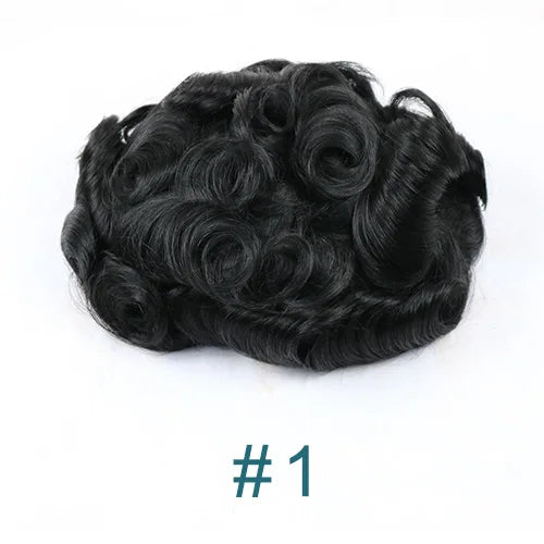 Realistic Men's Toupee Durable NPU Bond Gray Male Human Hair Prosthesis Capillary System Natural Hairline Comfortable Fine Mono