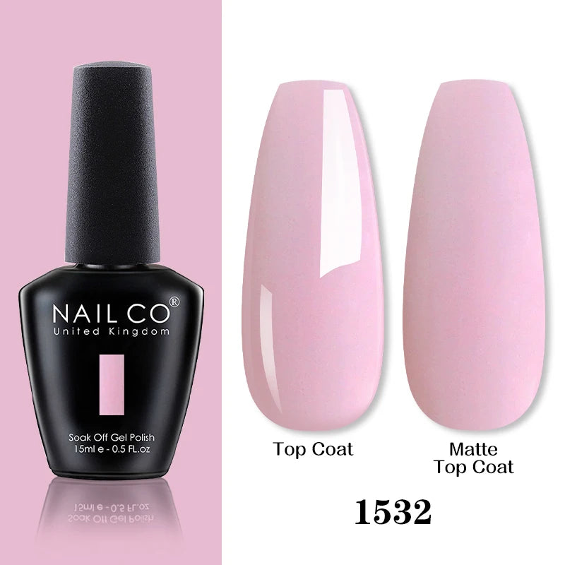 NAILCO 15ML Top coat Base coat Gel nail polish nails art Semi Permanent Lacquer Varnish Hybrid nail supplies for professionals