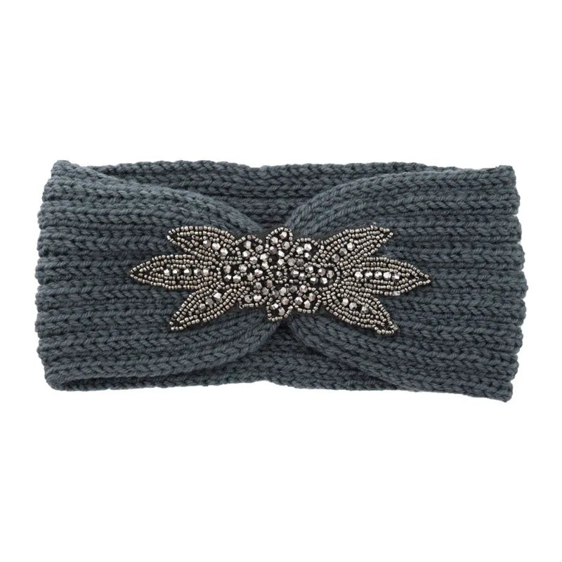 Knitted Rhinestone Butterfly Headband - Fashionable Hair Accessory