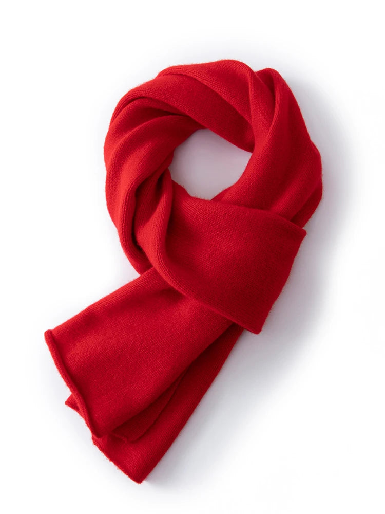 100% Wool Winter Scarf - Knitted Shawl Wrap