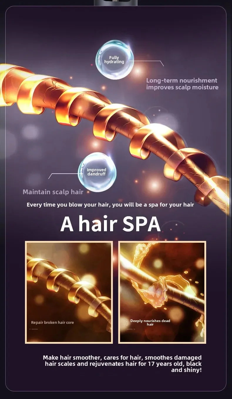 Professional hair salon use hair dryer with high speed, quick drying, ionized heat protection function. For home use and hotel